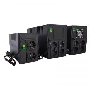UPS เครื่องสำรองไฟ 1000VA/600W  แบบออฟไลน์พร้อมหน้าจอ LCD และแบตเตอรี่ 2 ก้อน ขนาด 7AH, 24VDC
