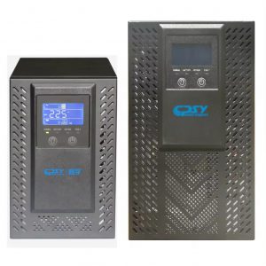 เครื่องสำรองไฟ ขนาด 1KVA แบบเฟสเดียว พร้อมหน้าจอ LCD และแบตเตอรี่ 2 ก้อน ขนาด 9AH, 24VDC