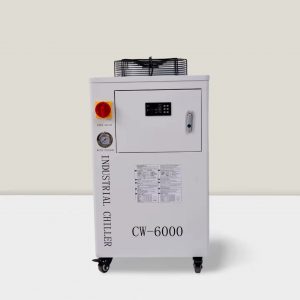 Air Cooled Chiller เครื่องทำความเย็นแบบระบายความร้อนด้วยอากาศสำหรับเครื่องเลเซอร์อุตสาหกรรม 0.5kw อัตราการไหลของปั๊ม 13 ลิตร/นาที
