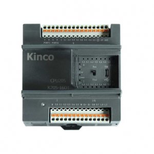 Kinco PLC ซีรีส์ K205 18 ช่องอินพุต/เอาต์พุต โดยใช้แรงดันไฟฟ้าDC และเอาต์พุตเป็นชนิดทรานซิสเตอร์