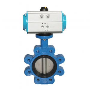 วาล์วผีเสื้อขนาด DN80 ANSI 150 Class แบบ Semi Lug  ทำจากเหล็กหล่อ พร้อมแอคทูเอเตอร์นิวเมติก