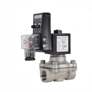 วาล์วโซลินอยด์ 2 ทาง 220V AC ปิดตามปกติ ทำจากสแตนเลส 304 พร้อมตัวจับเวลา  DN25 ขนาด 1 นิ้ว