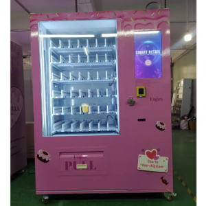 เครื่องจำหน่ายสินค้าอัตโนมัติพร้อมระบบสายพานและรองรับหลายภาษา สำหรับสลัด แซนด์วิช คัพเค้ก และชานม