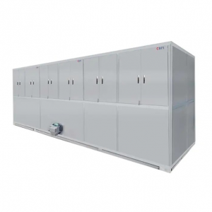 เครื่องผลิตน้ำแข็งก้อน CV10000 กำลังการผลิต 10 ตันต่อวัน พร้อมระบบควบคุม PLC