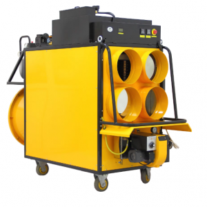 Oil Heater เครื่องทำความร้อน พลังงานความร้อนสูงสุด 100,000 กิโลแคลอรี/ชั่วโมง  มอเตอร์พัดลม 880 วัตต์ + 115 วัตต์