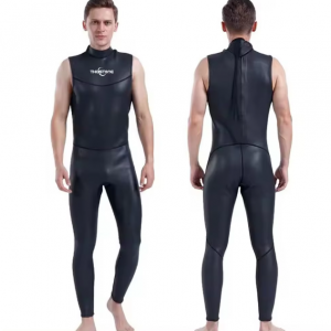 ชุดว่ายน้ำ Neoprene ขนาด 1.5 มม., 3 มม., 5 มม. แบบไม่มีแขน ปรับแต่งได้  มีทั้งแบบขาสั้นและ Long John สำหรับเล่นเซิร์ฟและดำน้ำ