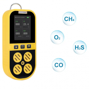 SH300 เครื่องตรวจจับก๊าซแบบพกพา 4-in-1 สำหรับ O2 / CO / H2S / ก๊าซติดไฟ (Combustible Gas) พร้อมหน้าจอ LCD