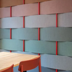 แผ่นกันเสียง Qinsound สำหรับแผ่นผนังอะคูสติกดูดซับเสียงภายใน ผ้าฝ้ายอะคูสติกสำหรับสตูดิโอ
