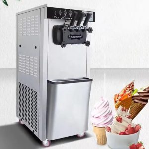 เครื่องทําไอศกรีมซอฟเสิร์ฟ (น้ำหนัก: 125 กก. ; แรงดันไฟฟ้า: 220V )