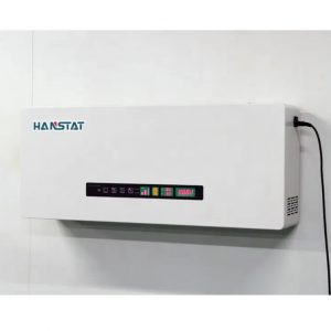 HANSTAT เครื่องฟอกอากาศติดผนัง 2️⃣ ESP/Plasma Filter (ฆ่าเชื้อโรคและแบคทีเรีย) 3️⃣ Activated Carbon Filter (กำจัดกลิ่น) 4️⃣ HEPA Filter (กรองฝุ่น PM2.5 ได้ ≥ 99.98%) 350 CFM พื้นที่ 60 ตร.ม.