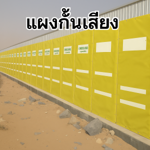 ผ้าม่านกันเสียงไซต์ก่อสร้าง หนา 22 มม. 2,500×1,000 มม.